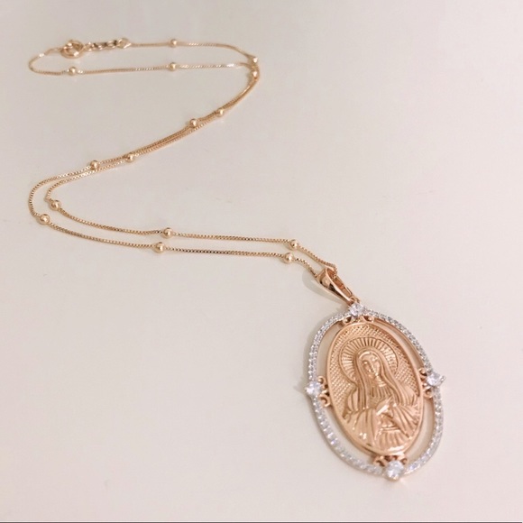 444style Jewelry - Virgin Mary Necklace | 18k Gold Filled